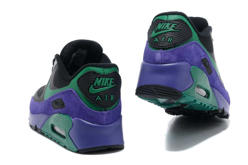 Air Max 90 Hyperfuse fourrure Chaussures Femmes Noir Vert Violet (3)